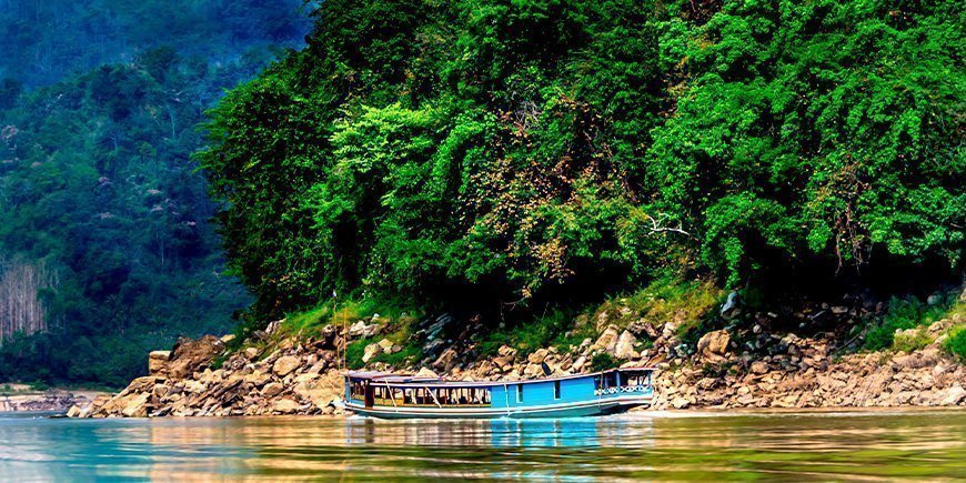 Kreuzfahrtschiff auf dem Mekong-Fluss