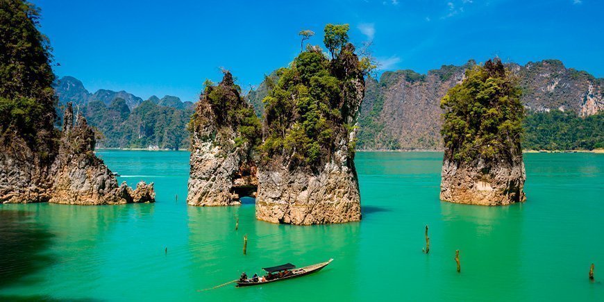 Überblick über den See im Khao-Sok-Nationalpark