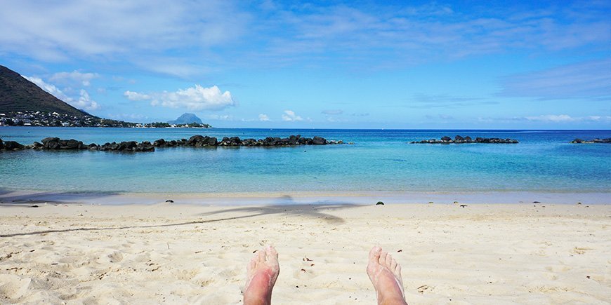 Strand im Westen von Mauritius