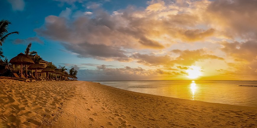 Sonnenuntergang auf Le Morne in Mauritius