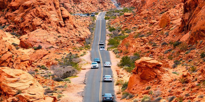 White Domes Road im Valley of Fire State Park in den USA