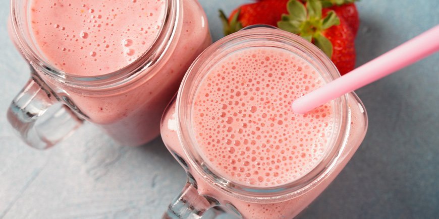 Milchshake mit Erdbeeren