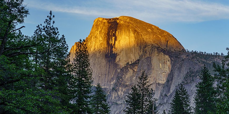 Half Dome im Yosemite-Nationalpark bei Sonnenuntergang