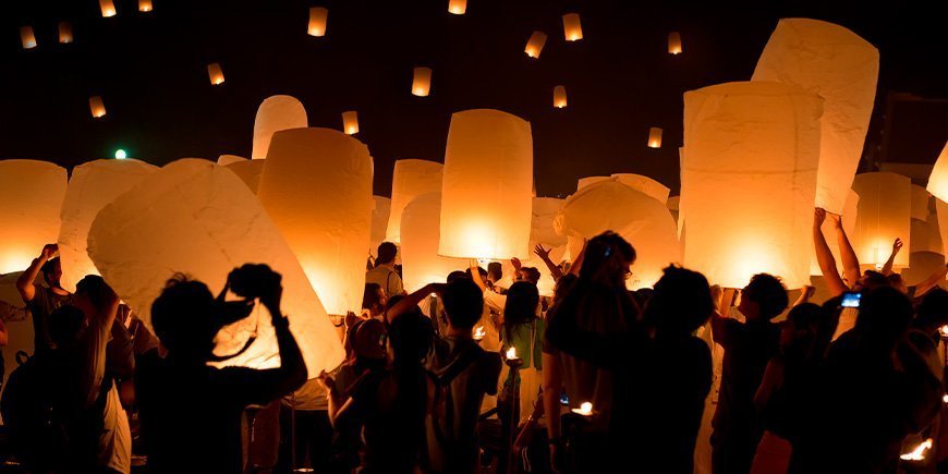 Yi Peng Festival in Chaing Mai, Nordthailand